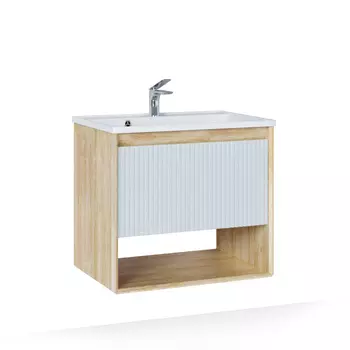 Тумба под раковину Jorno TOSSONY 70 см Toss.01.70/P/SS-W/JR сонома светлая, белый