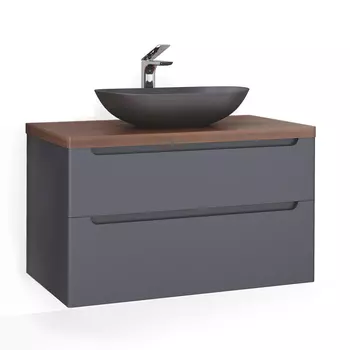 Тумба под раковину Jorno Wood wood.01.100/P/GR 100х52 антрацит