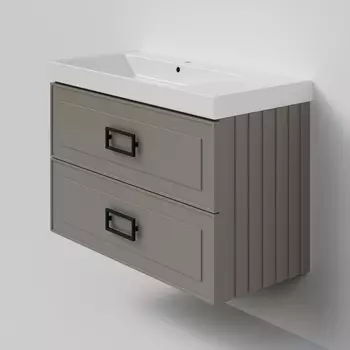 Тумба под раковину La Fenice Cubo TWIN 100 см FNC-01-CUB-C-100-2 подвесная, Cappuccino