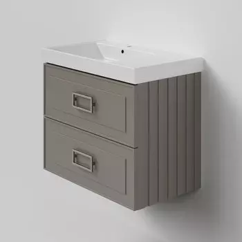 Тумба под раковину La Fenice Cubo TWIN 80 см FNC-01-CUB-C-80-2 подвесная, Cappuccino