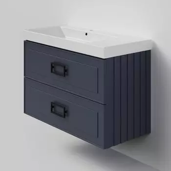 Тумба под раковину La Fenice Cubo TWIN 100 см FNC-01-CUB-BG-100-2 подвесная, Blu grigio