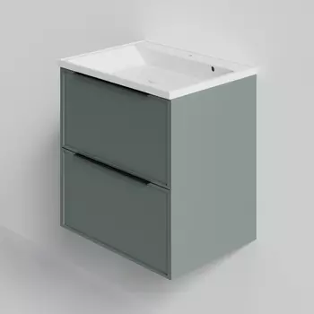 Тумба под раковину La Fenice Simpla 80 см FNC-01-SIM-G-80-2 серо-зелёная матовая