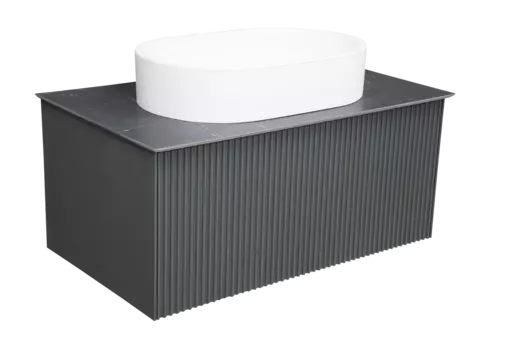 Тумба под раковину La Fenice Terra 74 см FNC-01-TER-G-80 подвесная, серая, зеленая