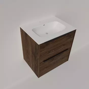 Тумба под раковину La Fenice Tesoro 60 см FNC-01-TES-DGT-60-2 подвесная, дуб Галифакс табак
