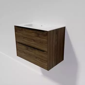 Тумба под раковину La Fenice Tesoro 80 см FNC-01-TES-DGT-80-2 подвесная, дуб Галифакс табак