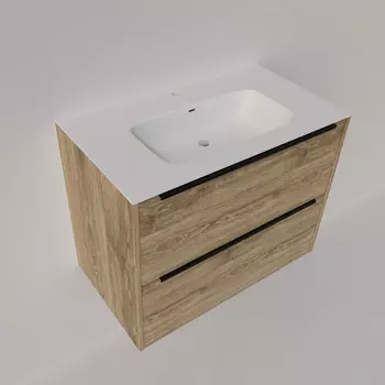 Тумба под раковину La Fenice Tesoro 80 см FNC-01-TES-DNN-80-2 подвесная, дуб Небраска натуральный
