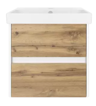 Тумба под раковину Misty Адриана 51 см П-Адр01055-0122Я подвесная, белая, светлое дерево