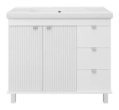 Тумба под раковину Misty Аврора 98 см П-Авр-06100-0143Я напольная, белая