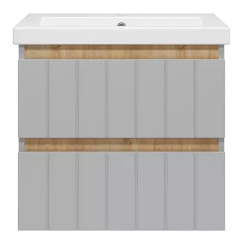 Тумба под раковину Misty Грэй 57 см Э-Грэ-09060-011По подвесная, серая, дуб