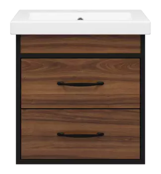 Тумба под раковину Misty Кедр 46 см П-Кед09050-011По подвесная, черная, орех