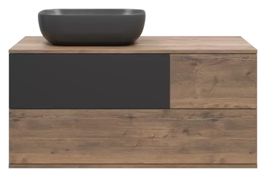 Тумба под раковину Misty Коломбо 100 см П-Кол-01100-074ПЛ подвесная, темное дерево, серая