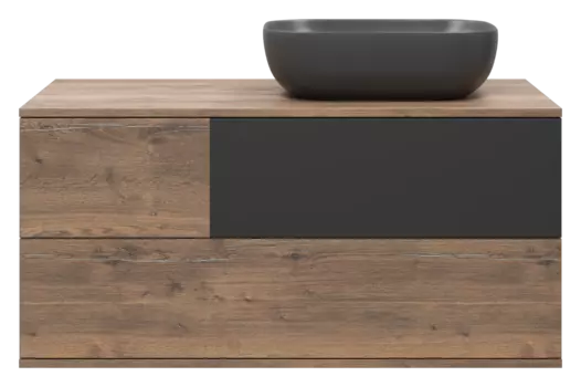 Тумба под раковину Misty Коломбо 100 см П-Кол-01100-074ПП подвесная, темное дерево, серая