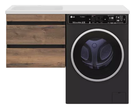 Тумба под раковину Misty Коломбо 56 см П-Кол06060-011П2Я подвесная, темное дерево, серая