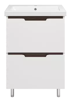 Тумба под раковину Misty Лайм 57 см Э-Лай01060-2Я напольная, белая, венге