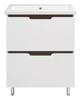 Тумба под раковину Misty Лайм 66 см Э-Лай01070-2Я напольная, белая, венге