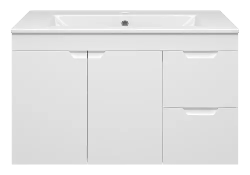 Тумба под раковину Misty Оптима 90 см П-Опт-01090-011П3Я подвесная, белая
