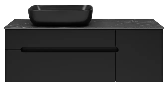 Тумба под раковину Misty Роял 119 см П-Роя-01120-021П2Я подвесная, черная