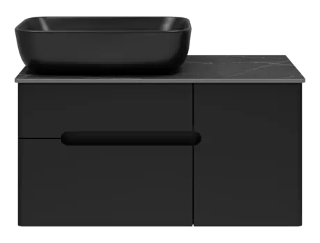 Тумба под раковину Misty Роял 79 см П-Роя-01080-021П2Я подвесная, черная