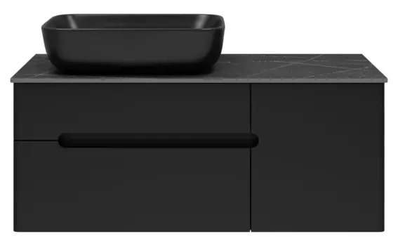 Тумба под раковину Misty Роял 99 см П-Роя-01100-021П2Я подвесная, черная