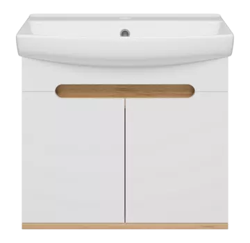 Тумба под раковину Misty Сканди 56 см Э-Ска01060-011П подвесная, белая, светлое дерево