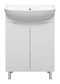 Тумба под раковину Misty Смайл 55 см Э-Сма01060-031Пр напольная, белая