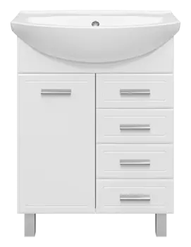 Тумба под раковину Misty Стелла 61 см Э-Сте01065-014Я напольная, белая