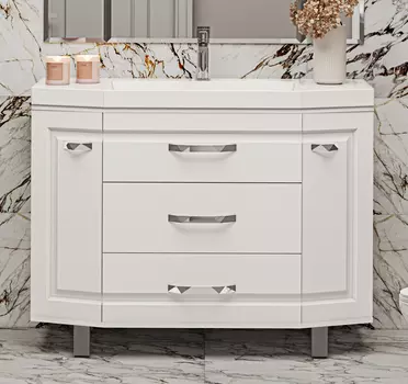 Тумба под раковину Misty Терра 110 см П-Тер01110-0113Я напольная, белая