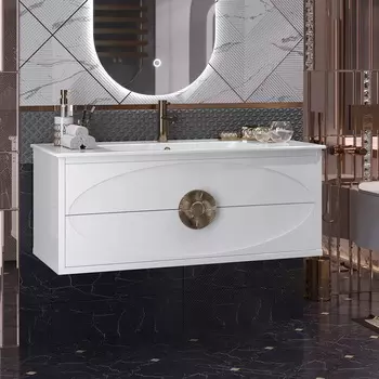 Тумба под раковину Opadiris Ибица 120 см 00-00007079 белая глянцевая, золото