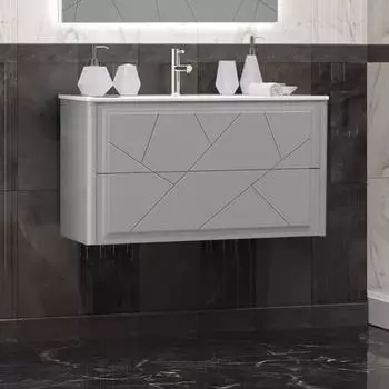 Тумба под раковину Opadiris Луиджи 88 см 00-00005940 подвесная, серая матовая