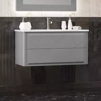 Тумба под раковину Opadiris Луиджи 98 см 00-00006178 подвесная, серая матовая