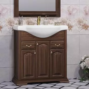 Тумба под раковину Opadiris Риспекто 83 см 00-00006025 орех антикварный