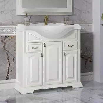 Тумба под раковину Opadiris Риспекто 85 см 00-00006703 напольная, слоновая кость