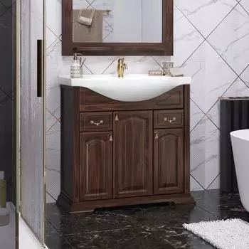 Тумба под раковину Opadiris Риспекто 85 см 00-00006705 напольная, орех