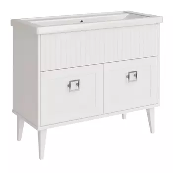 Тумба под раковину подвесная ASB-Woodline Риола 98 см 12412 белая