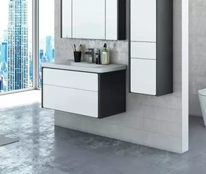 Тумба под раковину Roca Ronda 60 белый глянец/серый матовый Z.RU93.0.296.3