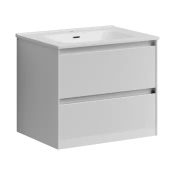 Тумба под раковину Sancos Cento 59 см CN60W подвесная, белая глянцевая
