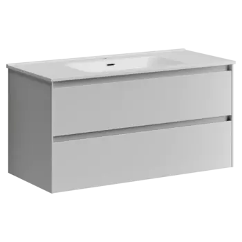 Тумба под раковину Sancos Cento 99 см CN100W подвесная, белая глянцевая