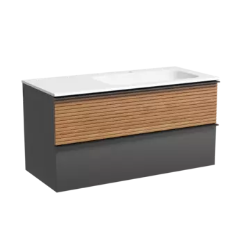 Тумба под раковину Sancos Delta 100 см DL100RGR подвесная, дуб красный, графит
