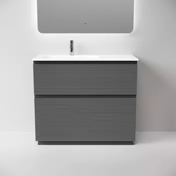 Тумба под раковину Sancos Folk Floor 100 см FL100FLGS левая, напольная, Grey soft