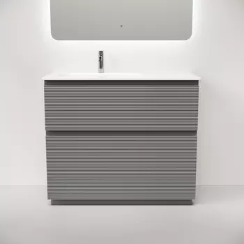 Тумба под раковину Sancos Folk Floor 100 см FL100FLES левая, напольная, Ergraut soft