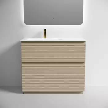 Тумба под раковину Sancos Folk Floor 100 см FL100FLCP левая, напольная, капучино