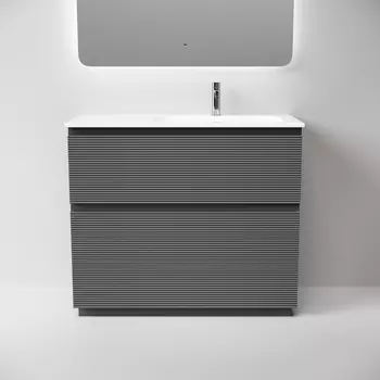 Тумба под раковину Sancos Folk Floor 100 см FL100FRGS правая, напольная, Grey soft