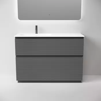 Тумба под раковину Sancos Folk Floor 120 см FL120FLGS левая, напольная, Grey soft