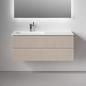 Тумба под раковину Sancos Snob R 120 см SNR120LCE левая, подвесная, Beige Soft