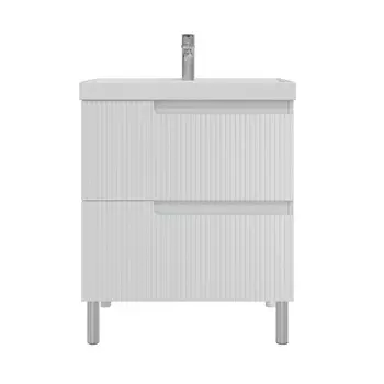 Тумба под раковину СанТа Альтаир 70 см 700498 белая глянцевая