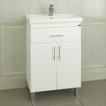 Тумба под раковину СанТа Дублин 57 см 223003 напольная, белая