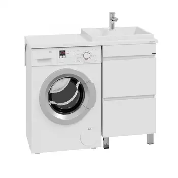 Тумба под раковину СанТа Марс 47.4 см 700313 белая, под стиральную машину