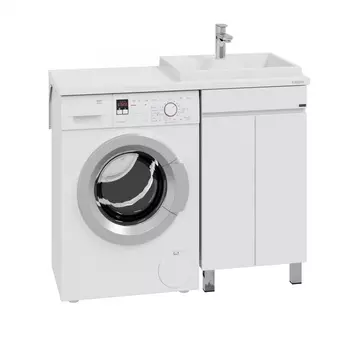 Тумба под раковину СанТа Марс 47.4 см 700312 белая, под стиральную машину