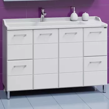 Тумба под раковину СанТа Омега 120х80 207043 напольная, белая