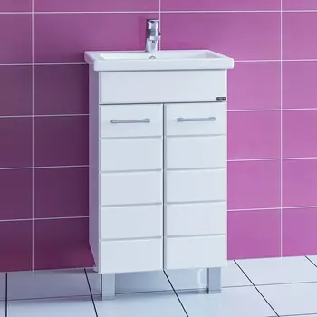 Тумба под раковину СанТа Омега 46х87 207001 напольная, белая